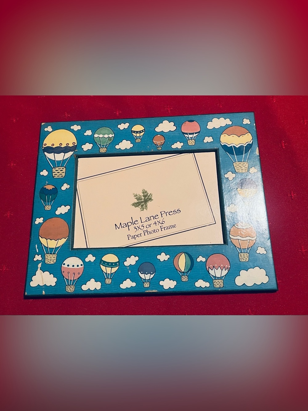 Vintage Blue Hot Air Balloon Photo Frame
